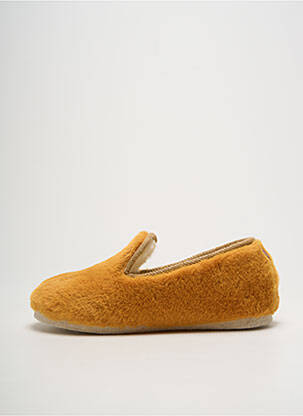 Papuci/pantofi de casă talpă exterioară textilă toc plat până la 3 cm portocaliu CHAUSSE MOUTON femeie