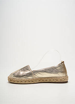 Espadrile țesătură satinată toc plat până la 3 cm auriu ESCADRILLE femeie