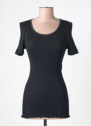 Top/caraco țesătură ripsată negru MORETTA femme