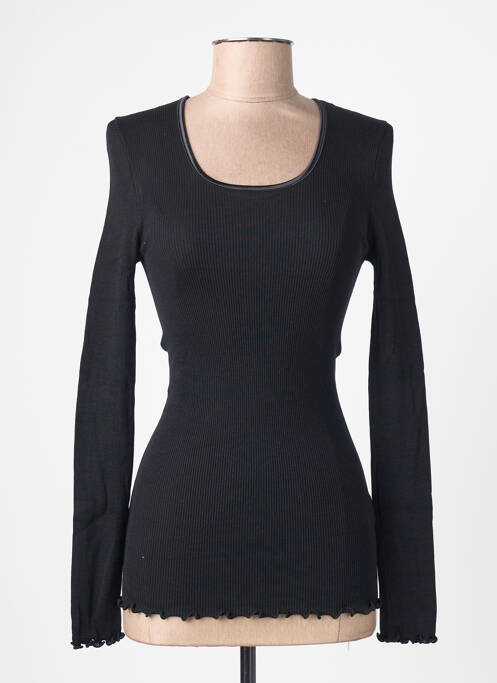 Top/caraco țesătură ripsată negru MORETTA femme