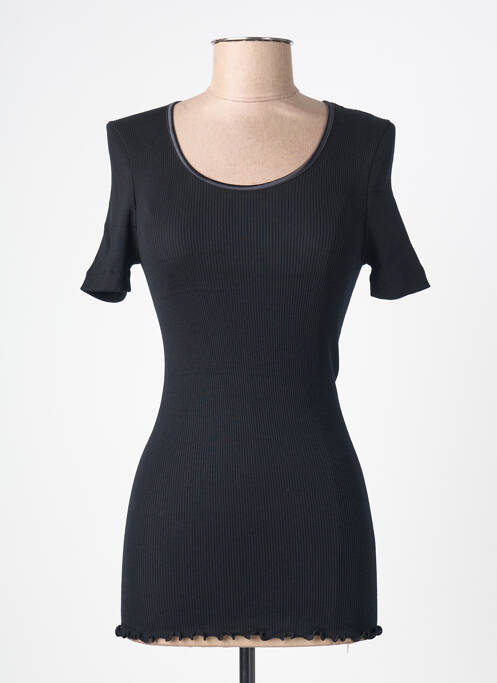 Top/caraco țesătură ripsată negru MORETTA femme