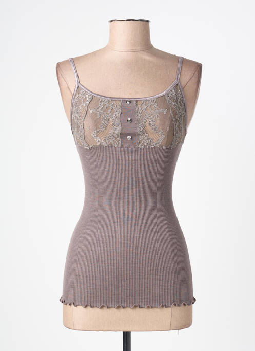 Top/caraco țesătură ripsată maro MORETTA femme