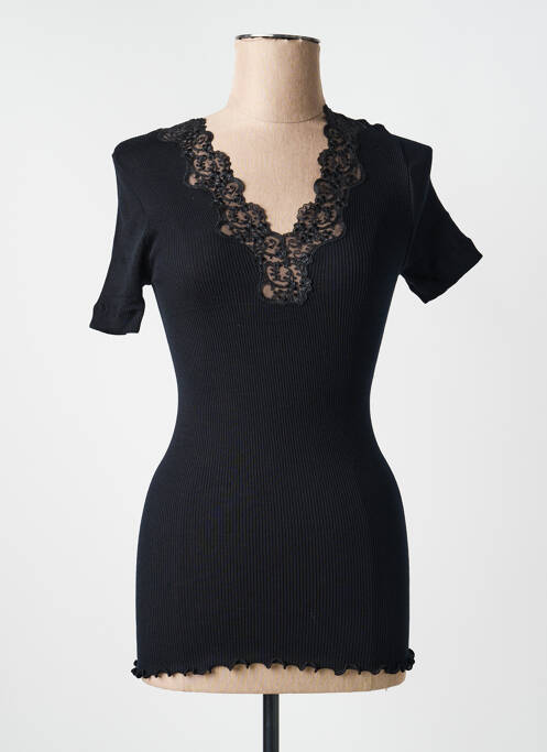 Tricou guler în v mâneci scurte negru MORETTA femme