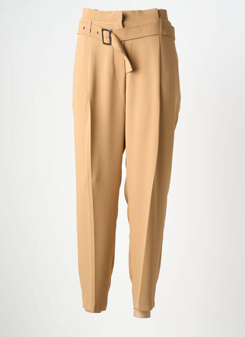 Pantalon drept țesătură poplin mărime normală maro EVA KAYAN femme