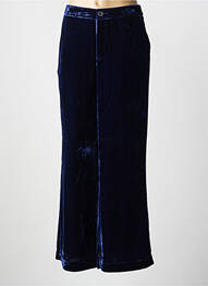 Pantalon larg închidere cu fermoar sub clapetă cu nasturi mărime normală albastru JANE BLUE femme