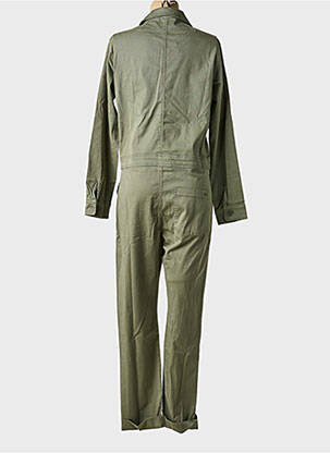 Salopetă-pantalon închidere cu nasturi pe față mâneci lungi verde FIVE femeie