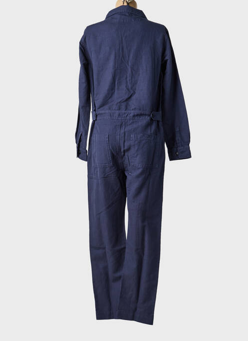Salopetă-pantalon închidere cu nasturi pe față mâneci lungi albastru HAPPY femme