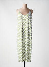 Rochie lungă mâneci cu bretele ajustabile bretele subțiri verde MAJESTIC FILATURES femme