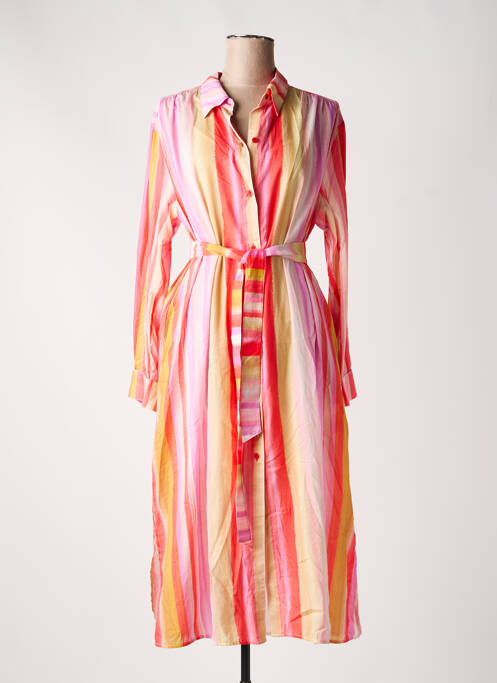 Rochie lungă mâneci lungi mâneci lungi roz FIVE femme