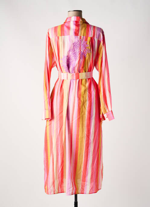Rochie lungă mâneci lungi mâneci lungi roz FIVE femme