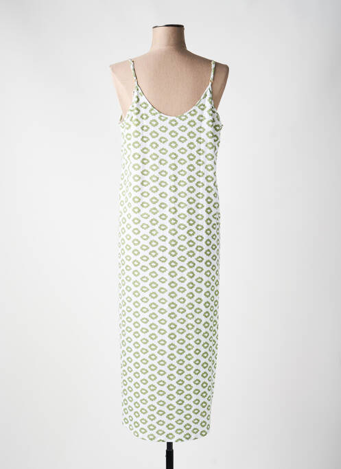 Rochie lungă imprimeu fantezie bretele subțiri verde MAJESTIC FILATURES femme