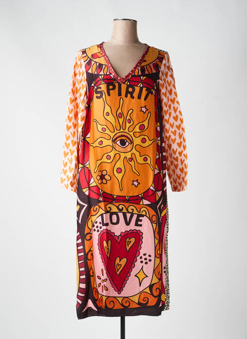 Rochie lungă mâneci lungi mâneci lungi galben ME369 femme