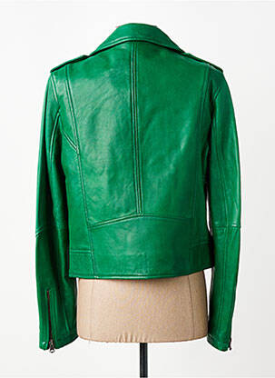 Geacă din piele buzunare verde OAKWOOD femeie