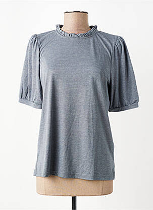 Tricou elasticitate mâneci scurte gri CREAM femme