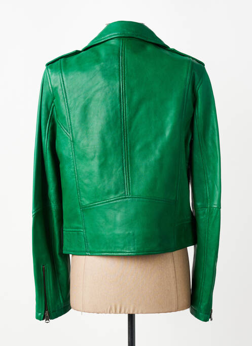 Geacă din piele buzunare verde OAKWOOD femme