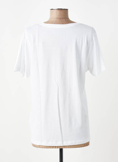 Tricou croială dreaptă mâneci scurte alb HAPPY femme