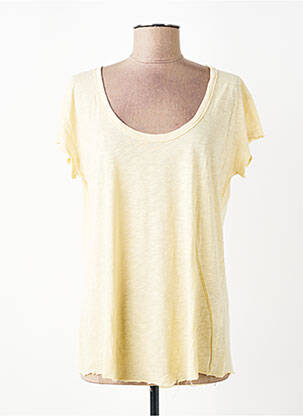 Tricou elasticitate mâneci scurte galben AMERICAN VINTAGE femme