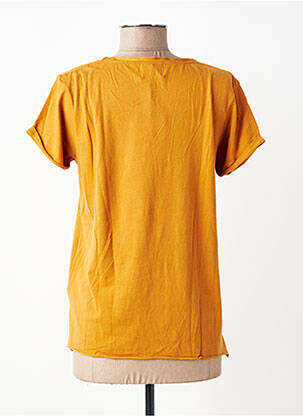 Tricou guler în v mâneci scurte galben YERSE femeie