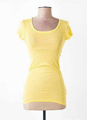 Tricou elasticitate mâneci scurte galben AMERICAN VINTAGE femeie