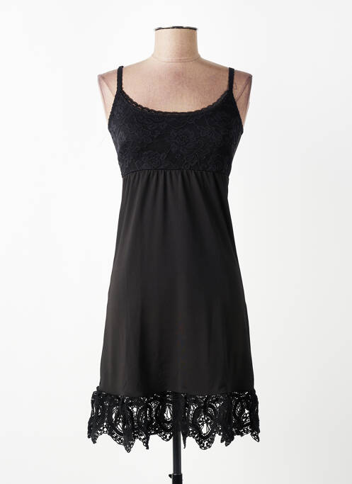 Rochie scurtă guler rotund bretele subțiri negru CREAM femme