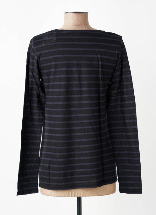 Tricou mâneci lungi mâneci lungi negru MAJESTIC FILATURES femme