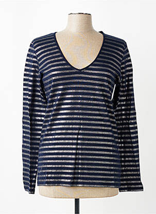 Tricou mâneci lungi mâneci lungi albastru MAJESTIC FILATURES femeie