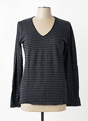 Tricou mâneci lungi mâneci lungi gri MAJESTIC FILATURES femeie