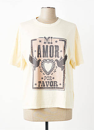 Tricou croială dreaptă mâneci scurte galben MKT STUDIO femeie
