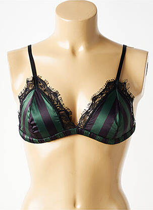 Sutien efect material satinat sutien cupe întregi cu decolteu înalt verde ICHI femeie