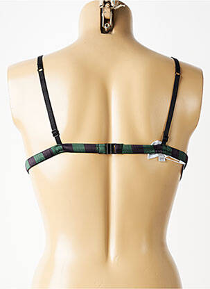 Sutien efect material satinat sutien cupe întregi cu decolteu înalt verde ICHI femeie