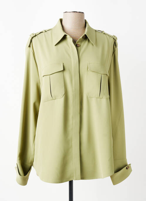 Cămașă țesătură crep mâneci lungi verde YAYA femme