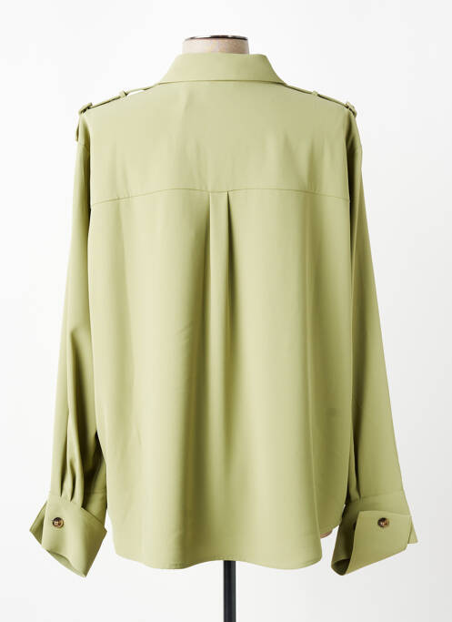 Cămașă țesătură crep mâneci lungi verde YAYA femme