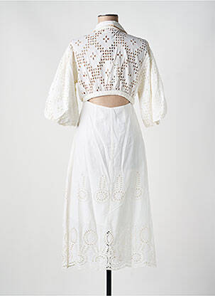 Rochie lungă mâneci scurte mâneci scurte alb FUEGO WOMAN femeie