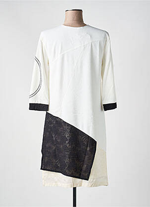 Rochie midi imprimeu fantezie mâneci lungi alb ELISA CAVALETTI femeie