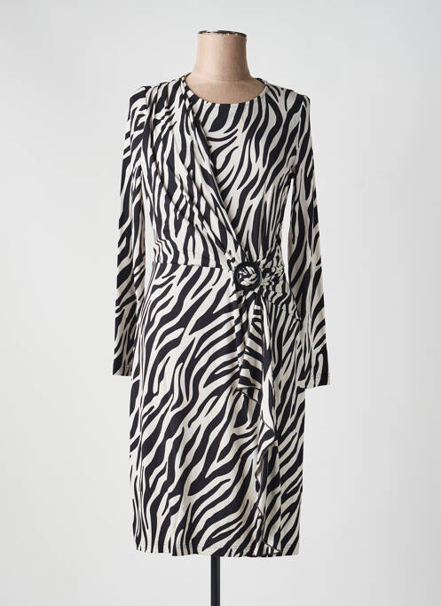 Rochie midi imprimeu fantezie mâneci lungi negru FRANK WALDER femme