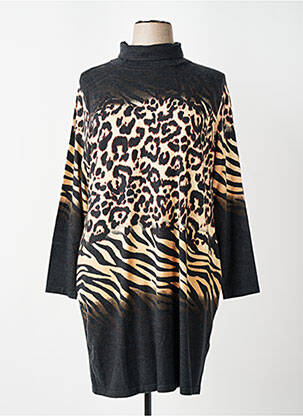 Rochie midi mâneci lungi mâneci lungi gri TUZZI femeie