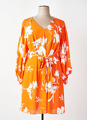 Rochie midi imprimeu floral mâneci lungi portocalie JOSEPH RIBKOFF femeie