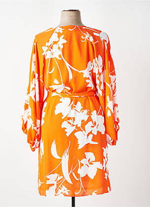 Rochie midi imprimeu floral mâneci lungi portocalie JOSEPH RIBKOFF femeie