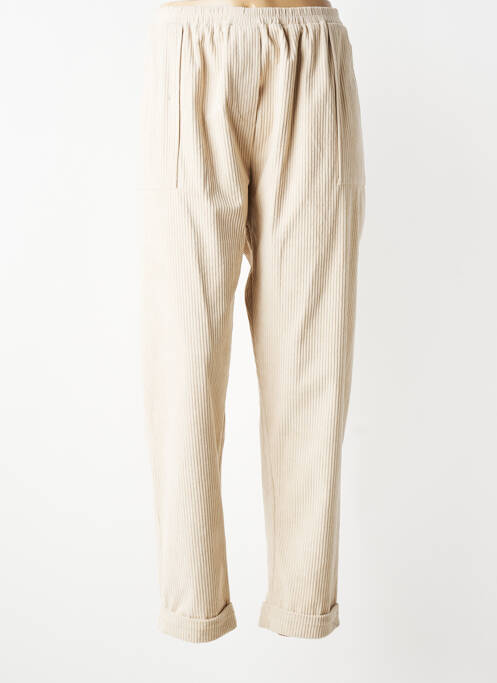 Pantalon drept elasticitate mărime normală bej FRANCK ANNA femme