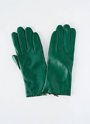Mănuși efect material satinat verde ZILCH femeie