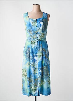 Rochie midi imprimeu floral fără mâneci albastru LISA CHESNAY femeie