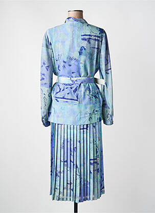Rochie midi imprimeu floral mâneci lungi albastru PAUL MAUSNER femeie
