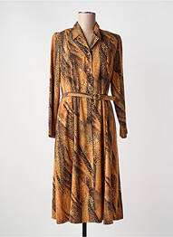 Rochie midi croială fluidă mâneci lungi maro LISA CHESNAY femme