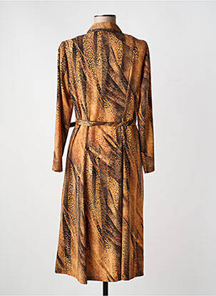 Rochie midi croială fluidă mâneci lungi maro LISA CHESNAY femeie