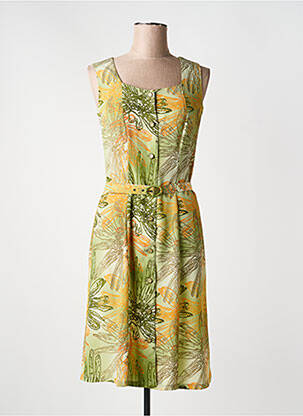 Rochie midi imprimeu floral fără mâneci verde GUY DUBOUIS femeie