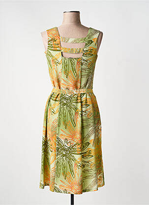 Rochie midi imprimeu floral fără mâneci verde GUY DUBOUIS femeie