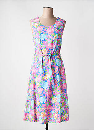 Rochie midi imprimeu floral fără mâneci albastru GUY DUBOUIS femme