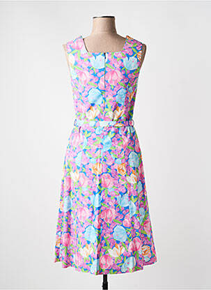 Rochie midi imprimeu floral fără mâneci albastru GUY DUBOUIS femeie