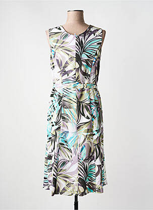Rochie midi imprimeu floral fără mâneci verde GUY DUBOUIS femeie