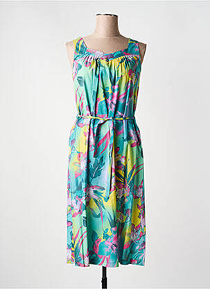 Rochie midi imprimeu floral fără mâneci verde LISA CHESNAY femeie